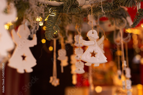 Decorations for Christmas holiday. Angels and other toys © Kateryna