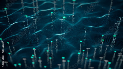 Data digital waves connect