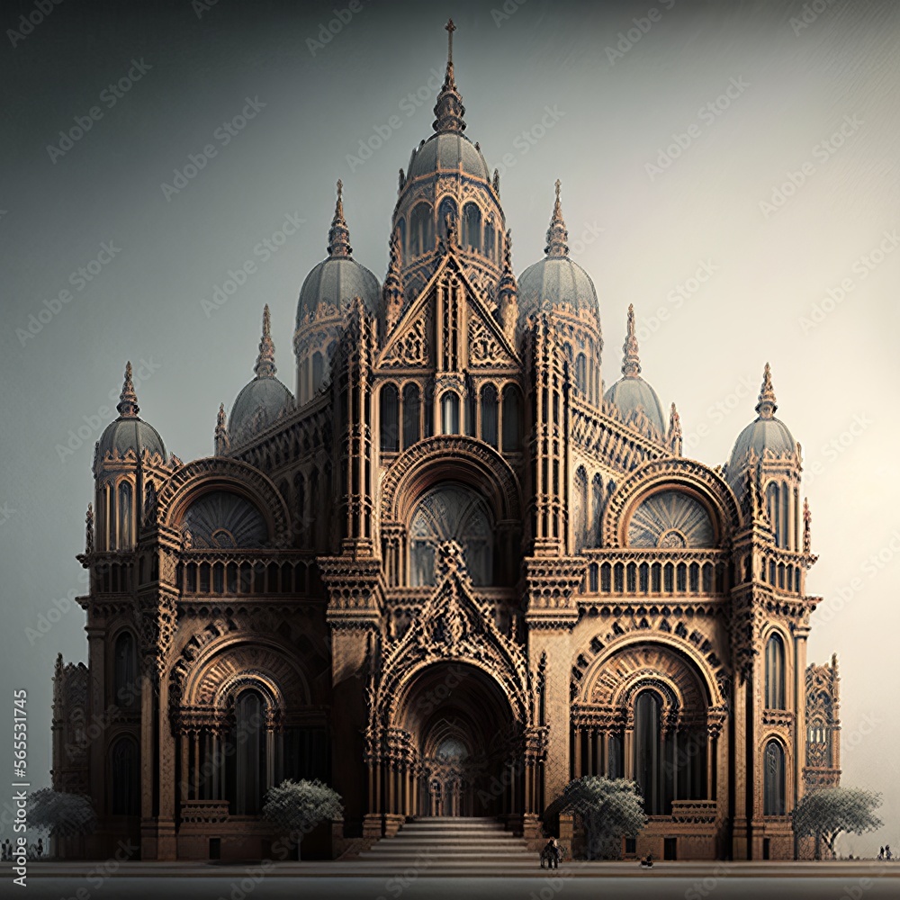 Grand Cathedral with Intricate Details (generative AI)
