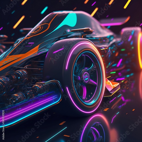 Futuristic racing formula car, generate ai