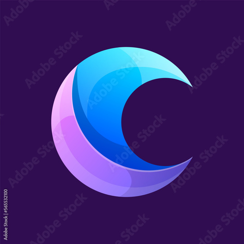 colorful crescent moon vector design