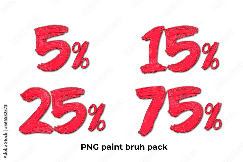 bundle of transparent number brush paint, oil paint brush, transparent 5%, 15%, 25%, 75% red color bundle of transparent number brush paint, oil paint brush, transparent 5%, 15%, 25%, 75% red color