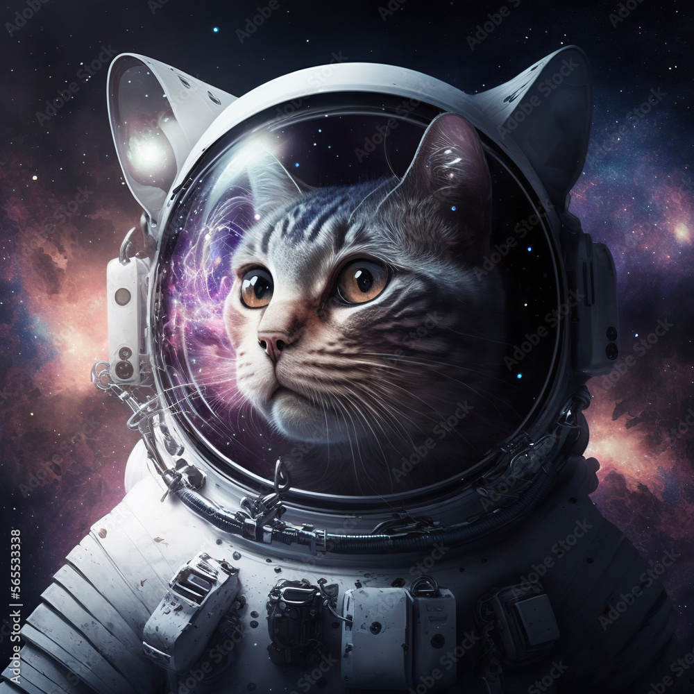 ap lang space cat - astronaut cat - Space Cat - Sticker