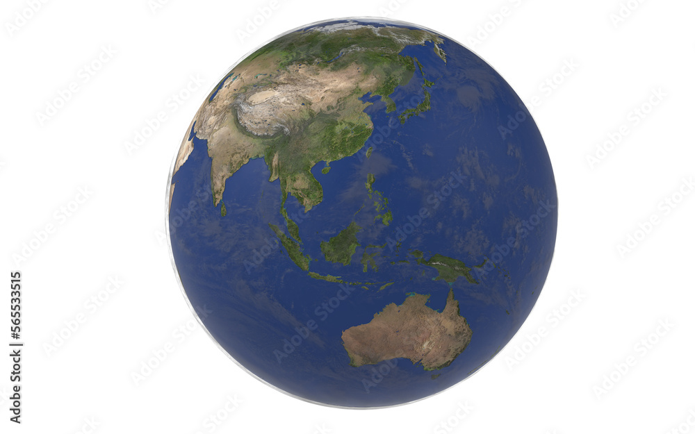 Fototapeta premium planet earth on white background with different approaches 