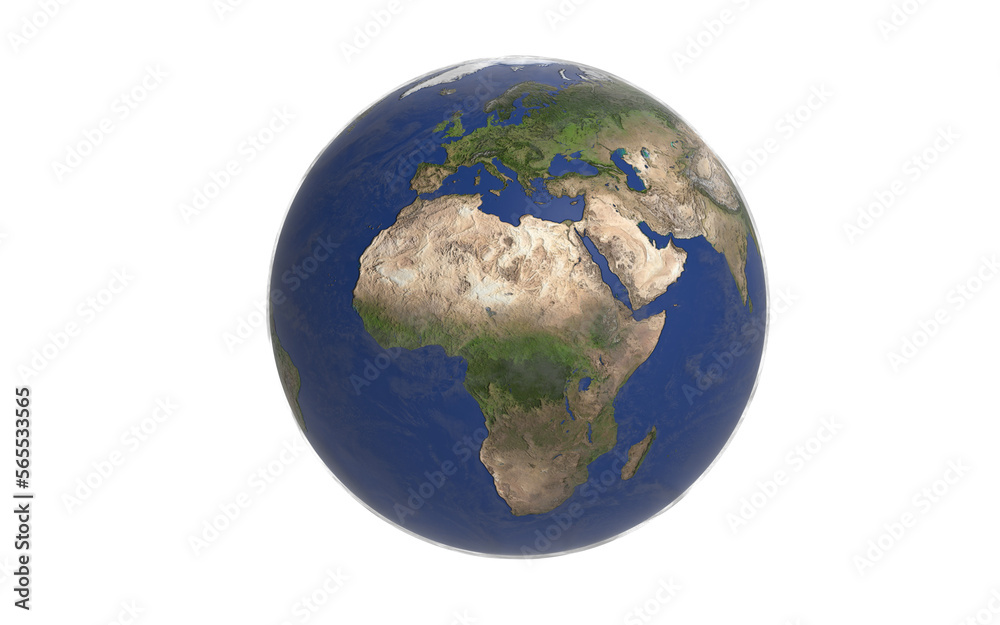 Fototapeta premium planet earth on white background with different approaches 