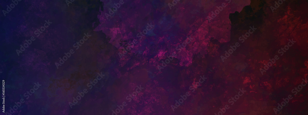 dark blue purple new year celebration background with the effect of red and black coloured mixed combination abstract background, multi-coloured old grunge wall, concrete wall coloured reflection.