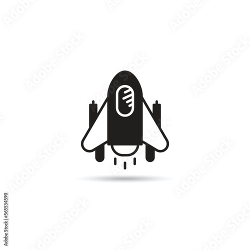 spaceship icon on white background vector illustration