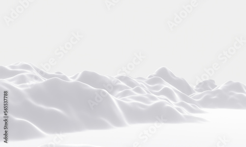 3D white snowy mountain. © Kavik