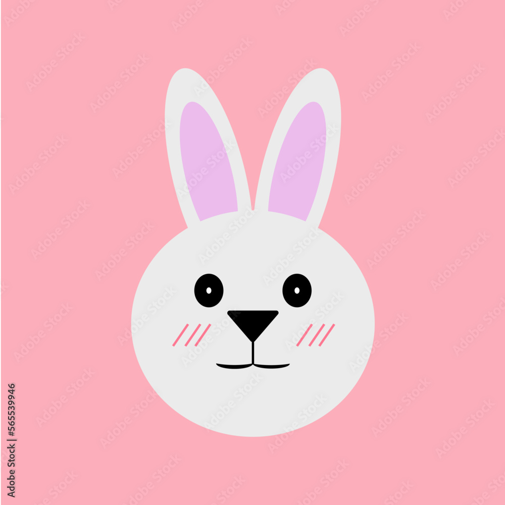 Obraz premium Bunny Illustration. Hand drawn Cute Rabbit Kids Print for T-shirt