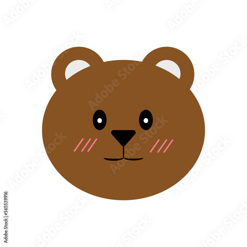 Cute Bear cartoon character icon. African animal. Safari baby animal.