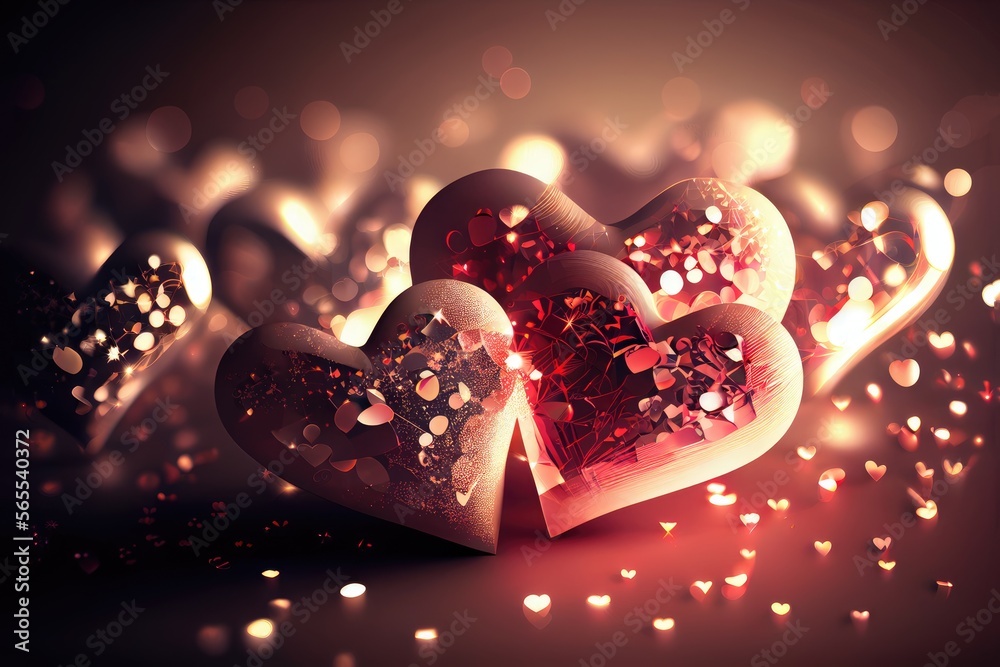 Naklejka premium Valentine's Day Valentine Heart Hearts Shape Shaped Love Romantic Red Pink Background Image