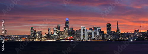 San Francisco City Skyline at Sunset, California