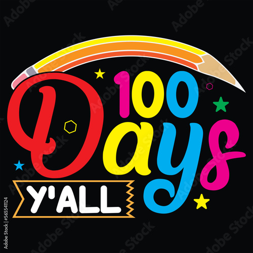 100 days of school typography T-shirt Design