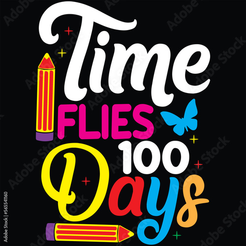 100 days of school typography T-shirt Design