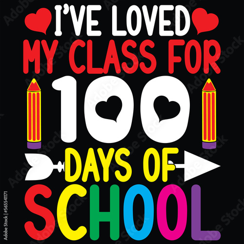 100 days of school typography T-shirt Design