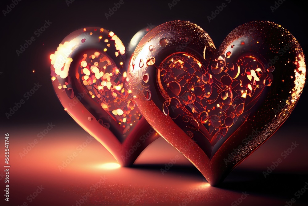 Naklejka premium Valentine's Day Valentine Heart Hearts Shape Shaped Love Romantic Red Pink Background Image