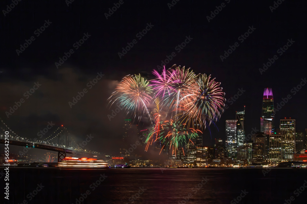 New Year Eve Firework Show at San Francisco, California New Year Eve Firework Show at San Francisco, California