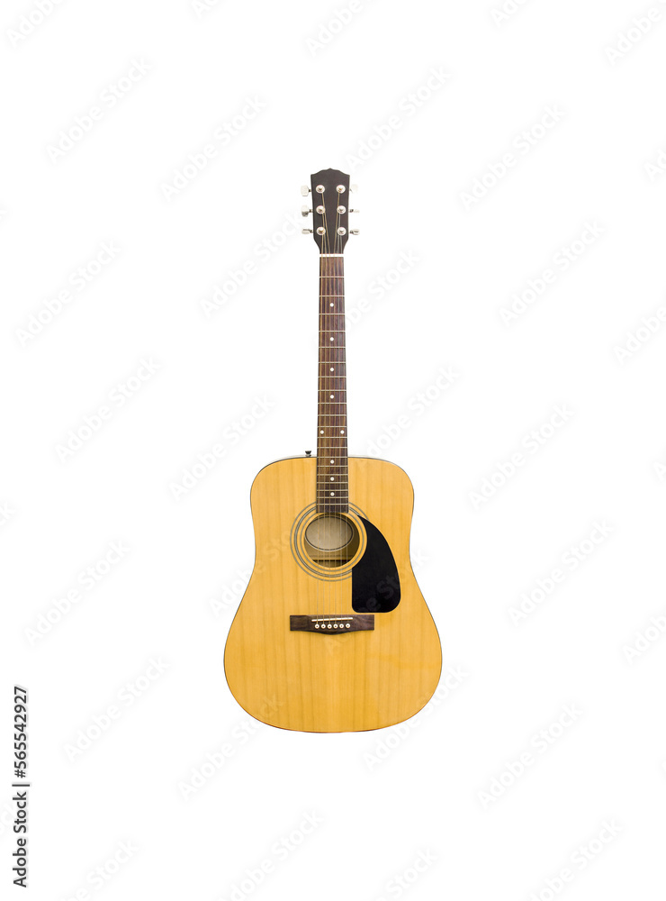 Naklejka premium Close up of guitar acoustic body isolated, Musical instrument concept, PNG file
