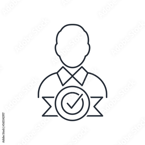 Personal responsibility.  Vector linear icon isolated on white background.