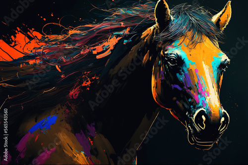 Koń malowany abstrakcyjny obraz 3