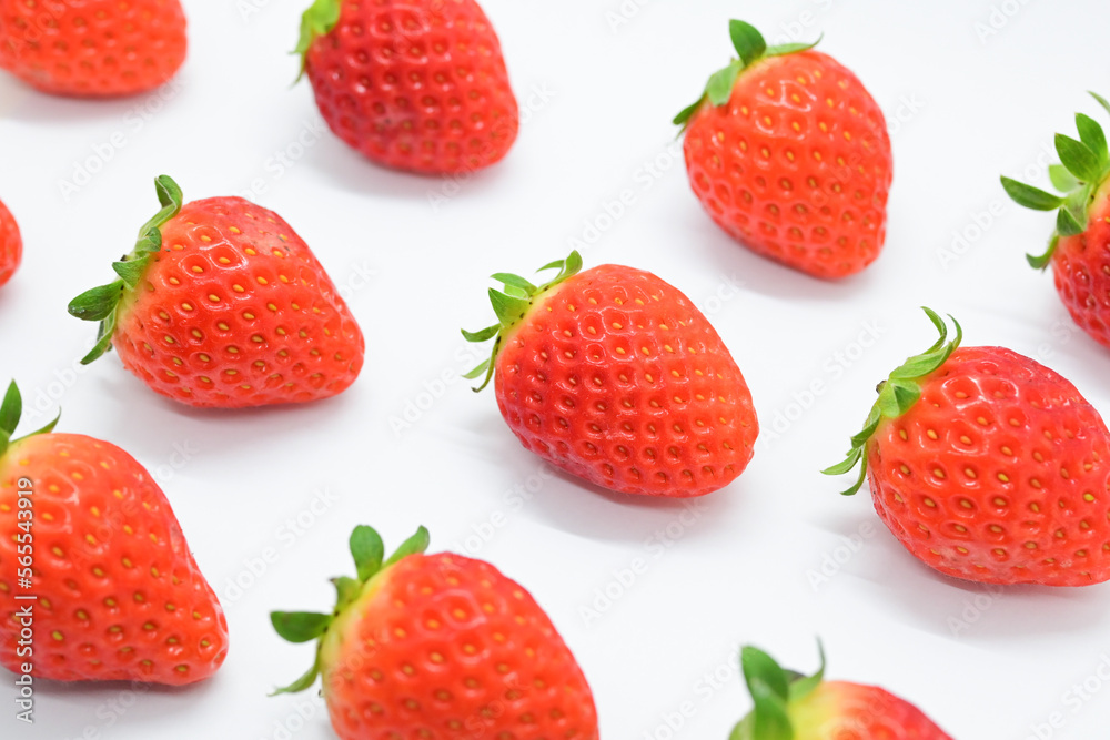 beautiful fresh red strawberry isolated on white background