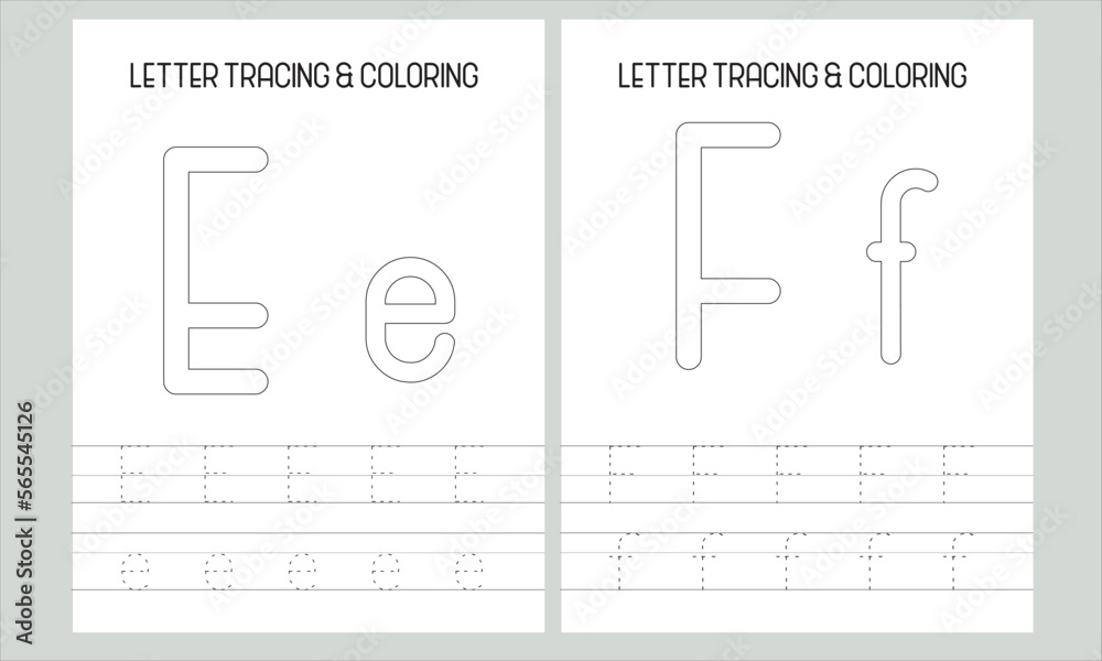 Alphabet Tracing and Coloring Pages l Kids' letter tracing and coloring