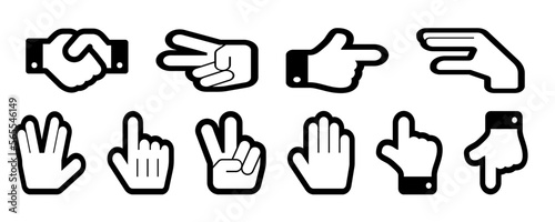 Hands collection  icon isolated on  transparent background
