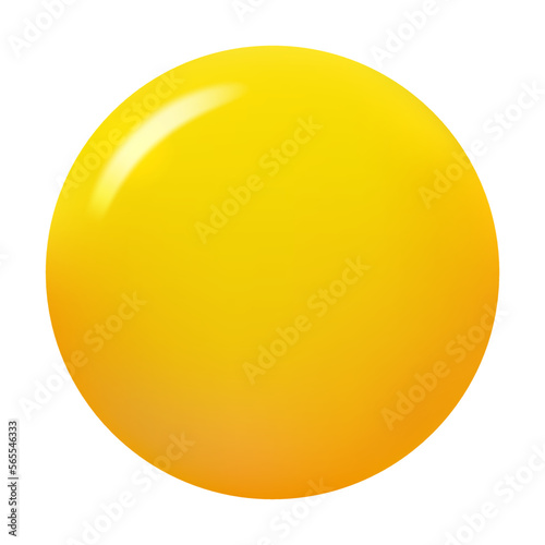 glossy yellow three-dimensional button