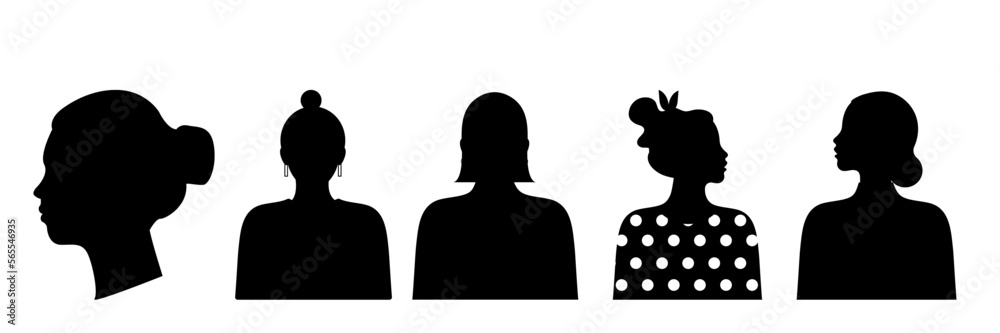women black vector illustration