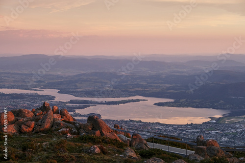 Hobart from Mount Wellington at Sunrise