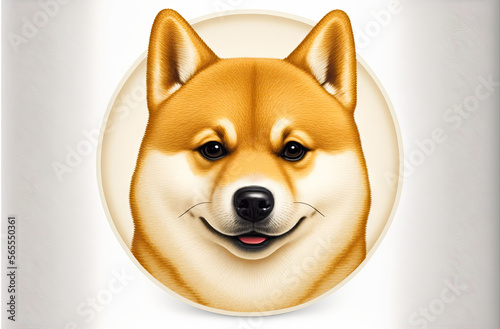 Face of meme dog, shiba inu, japanese dog (doge, doge coin)