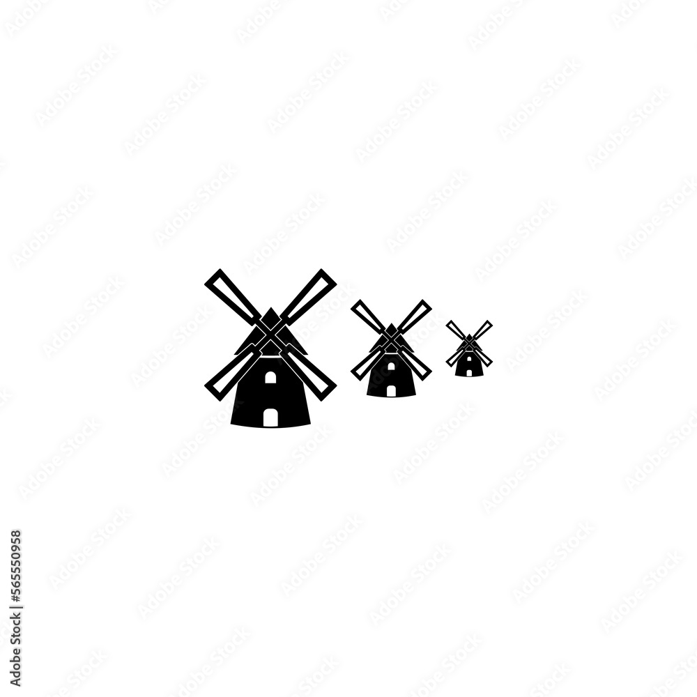 Old Windmill icon isolated on white background Old Windmill icon isolated on white background
