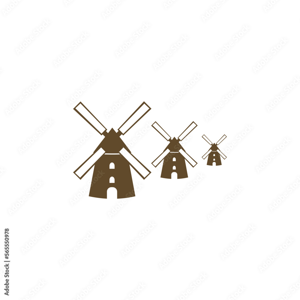 Old Windmill icon isolated on white background Old Windmill icon isolated on white background