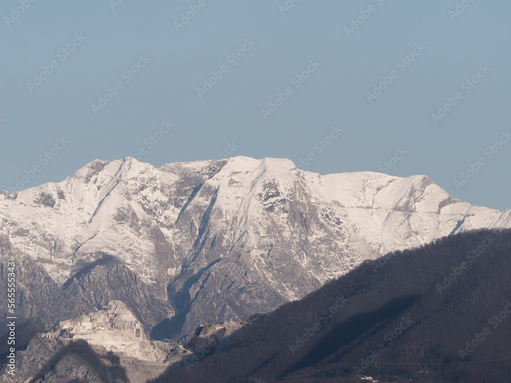 alps apuane in winter time