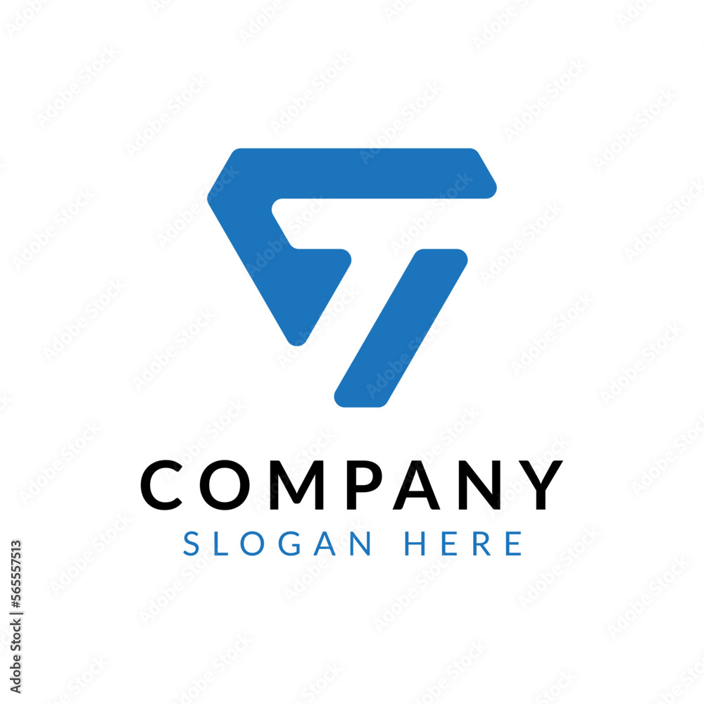 Initial letter T monogram logo design vector Initial letter T monogram logo design vector