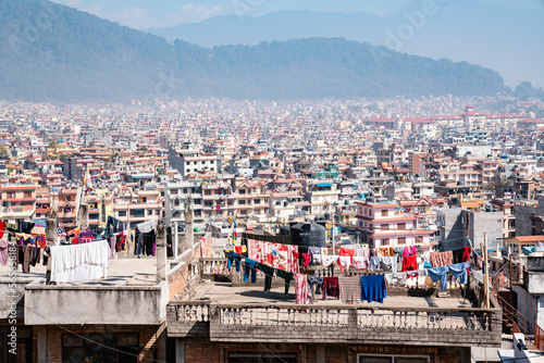 Obraz na plátně View of densely built houses in Kathmandu, Nepal