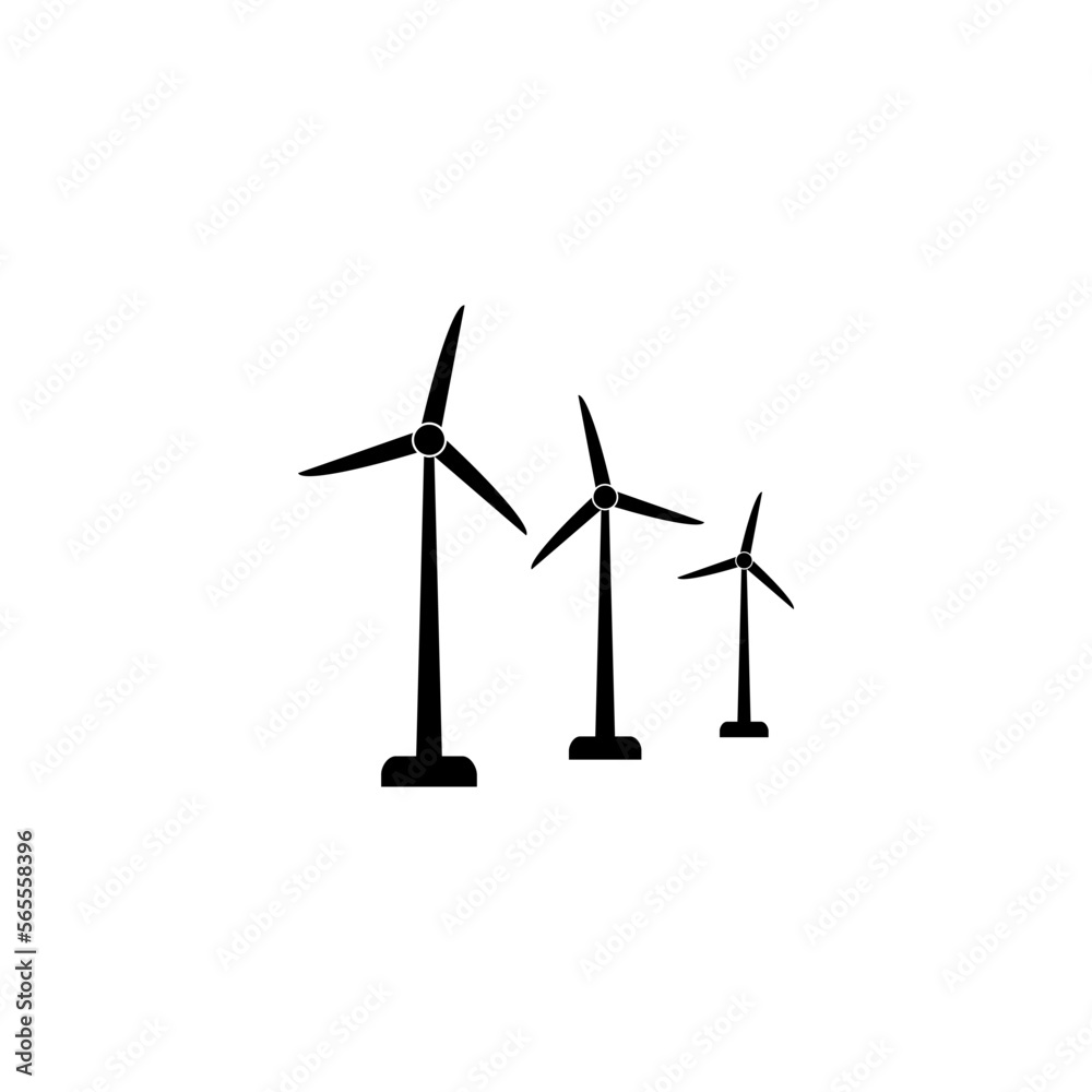 Wind turbine icon isolated on white background