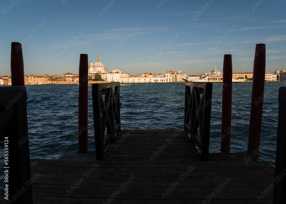 Wooden Deck in the lagoon of Venice, Italy