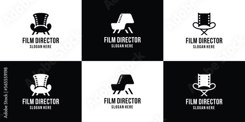 film director logo, chair film cinema, director, company. symbol film director inspiration.