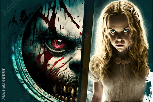 Alice in wonderland but she is murderous and crazy, lost her mind, with a knife and a machete killing other creatures in the underworld