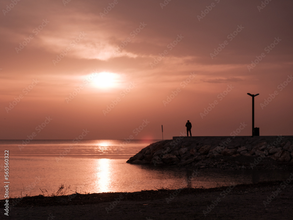 sunset red silhouette boat sea sunset red silhouette boat sea