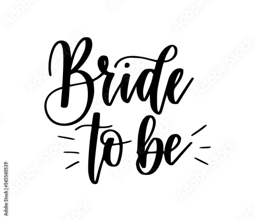Bride to be. Bachelorette party hand-written calligraphy design on transparent background