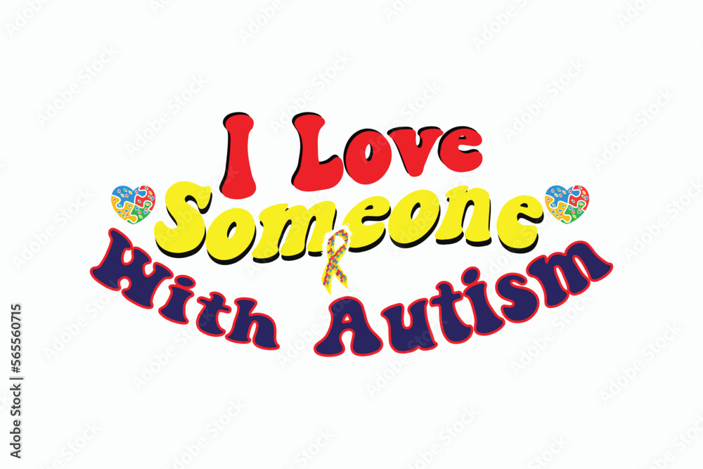 Autism awareness rettro groovy T-shirt design