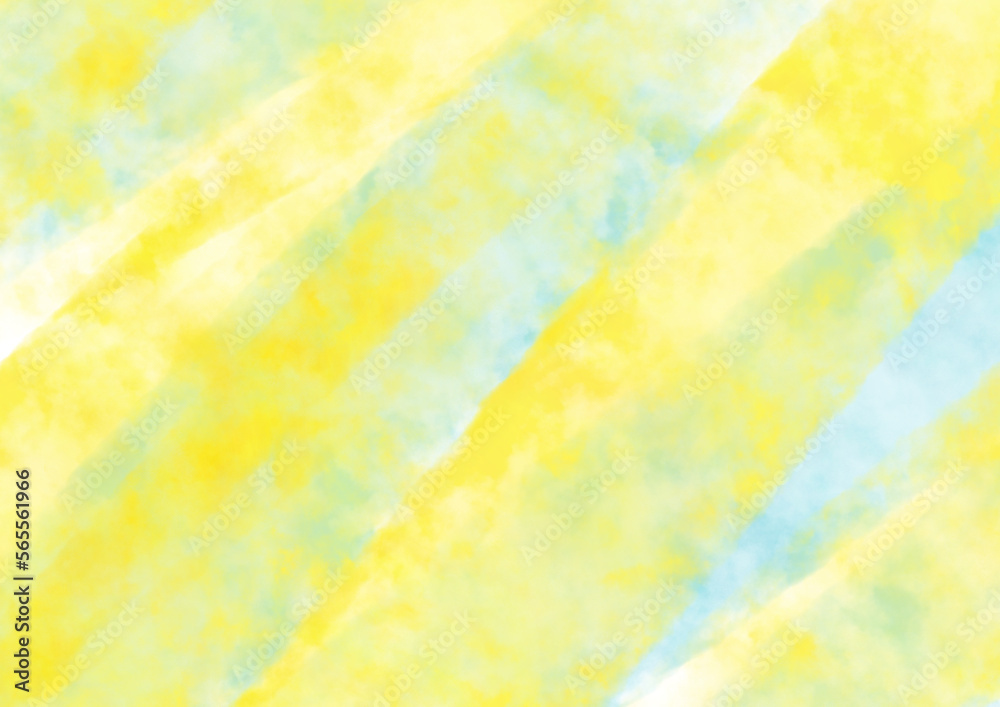 水色と黄色のパステルカラーな水彩風背景素材