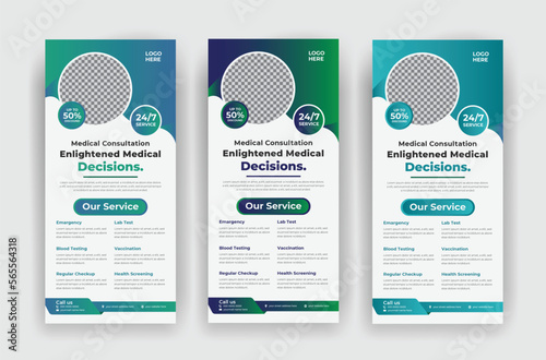 clinic medical roll up banner design template