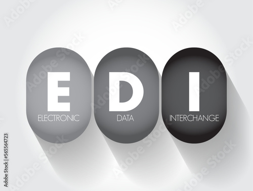 EDI Electronic Data Interchange - concept of businesses electronically communicating information that was traditionally communicated on paper, acronym text concept background