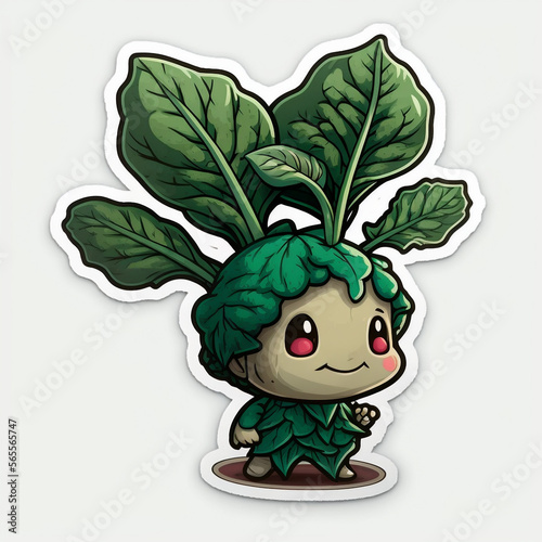 Cute spinach character