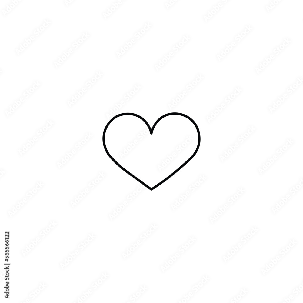 heart shape thin line icon. Linear vector illustration. Pictogram isolated on white background