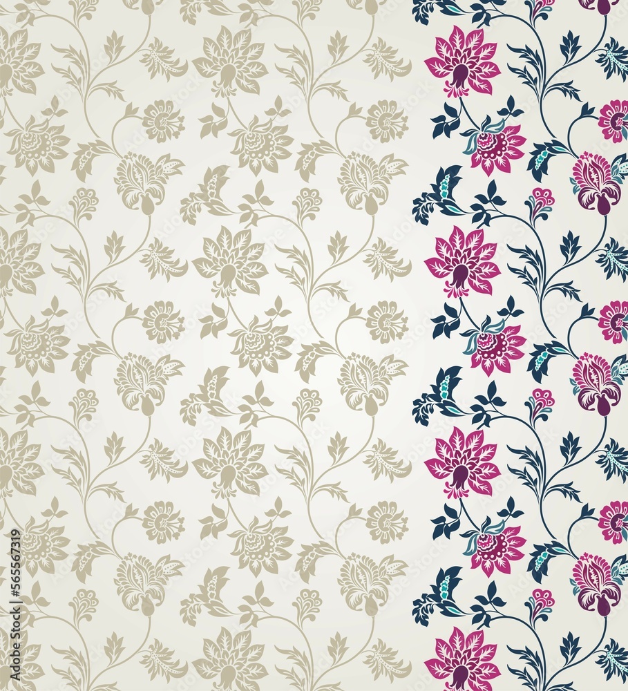 custom made wallpaper toronto digitalwedding card design, traditional paisley floral pattern , royal India