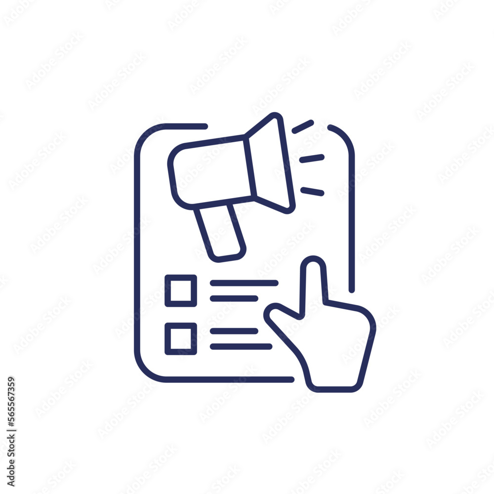 Digital marketing icon, line vector